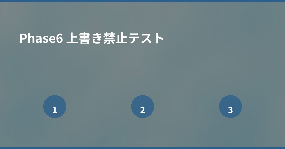 Phase6 上書き禁止テスト